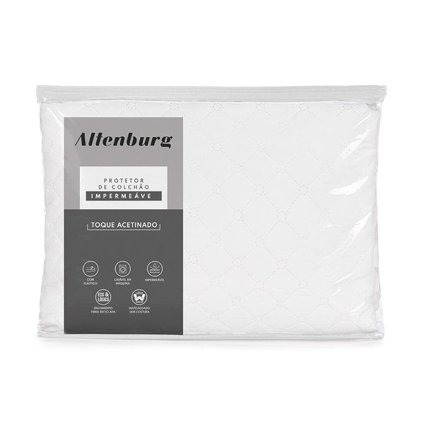 Protetor De Colchão Impermeável Casal Altenburg Acetinado Branco (MP)
