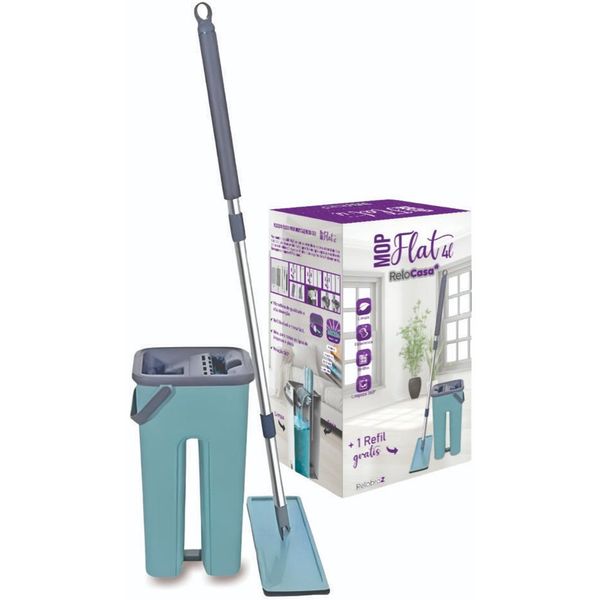 Mop Flat Relobraz com Cabo telescópio 4 Litros Verde