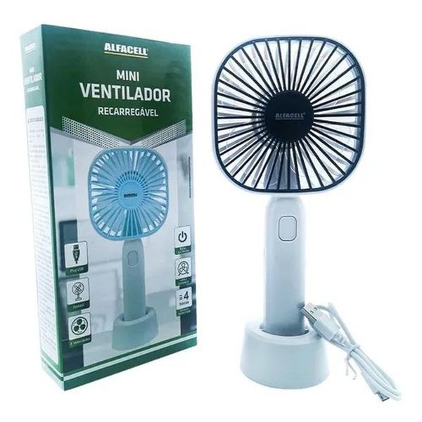 Mini Ventilador De Mesa Alfacell Potência 4,5W Preto AL12027 (MP)