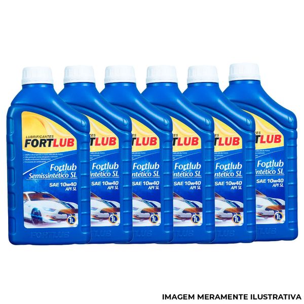 Óleo Lubrificante Fortlub Semissintético 10W40 SL Caixa 24 Unidades 1 Litro (MP)