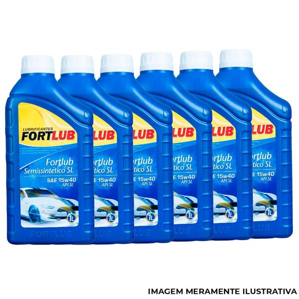 Óleo Lubrificante Fortlub Semissintético 15W40 SL Caixa 24 Unidades 1 Litro (MP)
