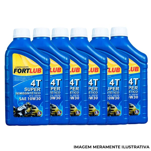 Óleo Lubrificante Fortlub 4T SL SP Semissintético SAE 10W30 Caixa 24 Unidades 1 Litro (MP)
