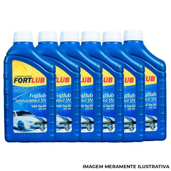 Óleo Lubrificante Fortlub Semissintético 5W30 SN Caixa 24 Unidades 1 Litro (MP)