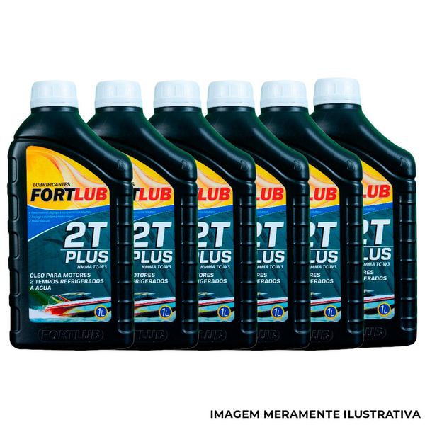 Óleo Lubrificante Fortlub 2T Plus SAE NA API NMMA TC-W3 Caixa 24 Unidades 1 Litro (MP)