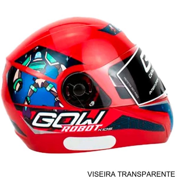 Capacete Infantil Gow Interlagos Robot Vermelho 54 (MP)