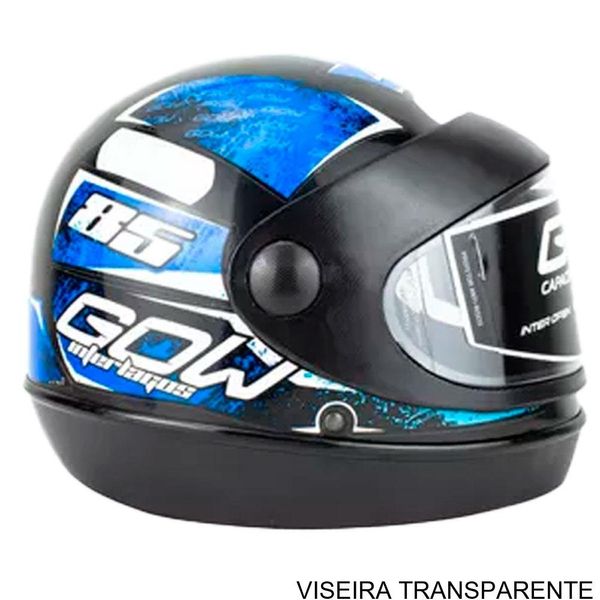 Capacete Gow Interlagos Preto E Azul 56 (MP)