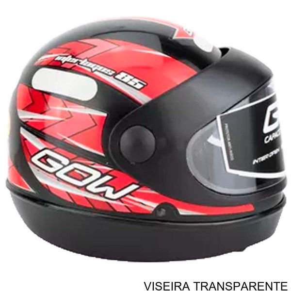 Capacete Gow Interlagos Preto E Vermelho 58 (MP)