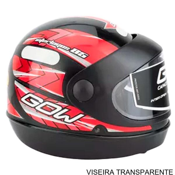 Capacete Gow Interlagos Preto E Vermelho 60 (MP)