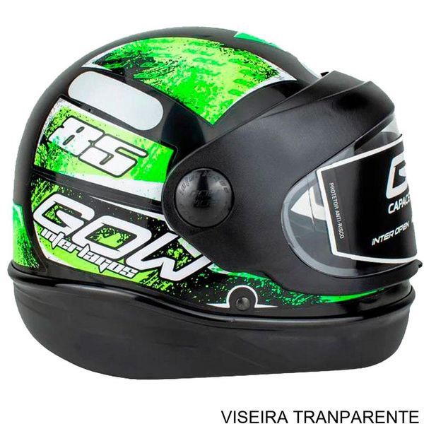 Capacete Gow Interlagos Preto E Verde 60 (MP)