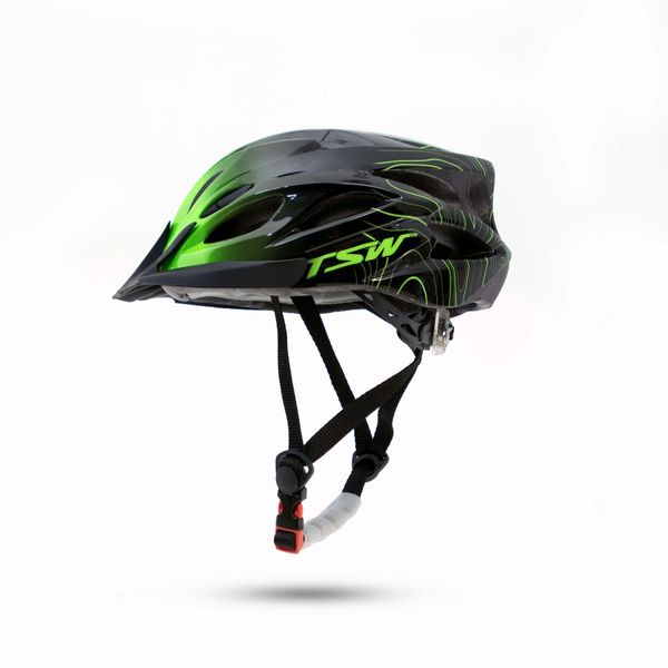 Capacete MTB JPP TSW Raptor 3 LED Preto E Verde 54-58 (MP)
