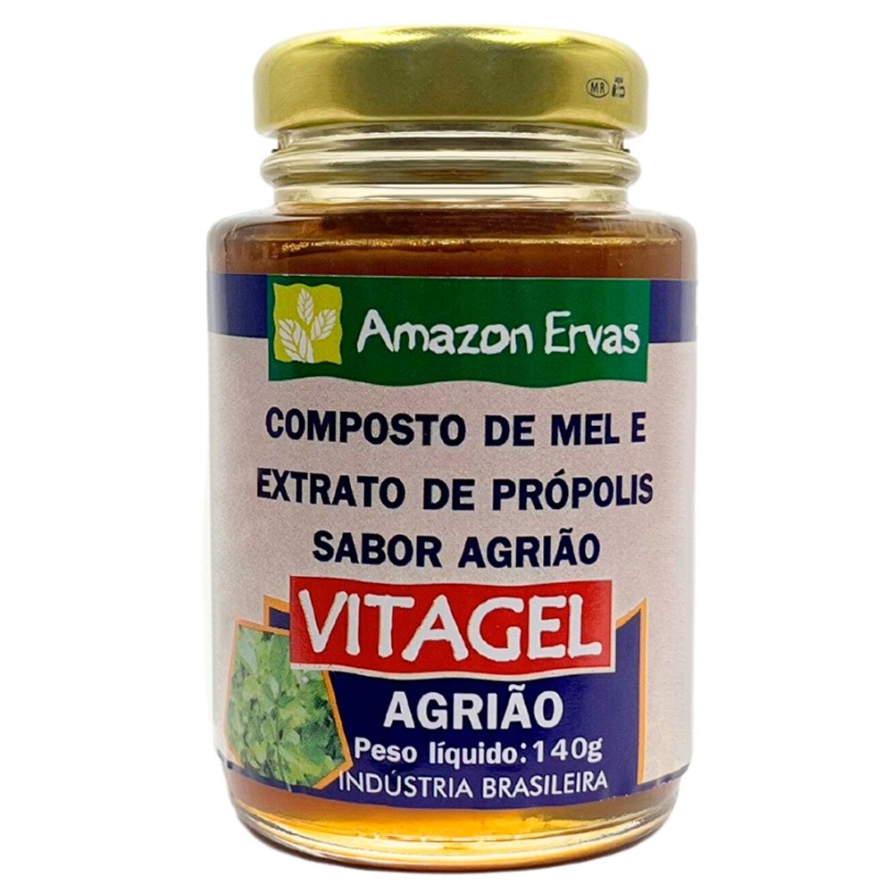 Composto De Mel e Extrato De Própolis  Vitagel Agrião 140g Amazon Ervas