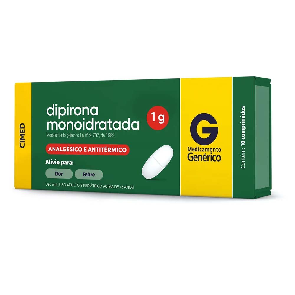 Dipirona Monoidratada 1g 10 Comprimidos Cimed