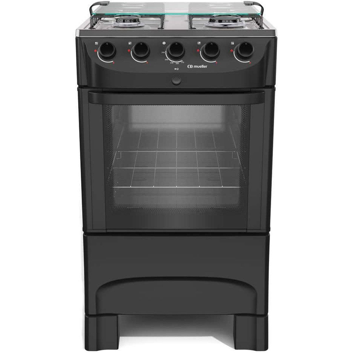 Fogão 4 Bocas Mueller Automático Preto Fosco MFI4BB
