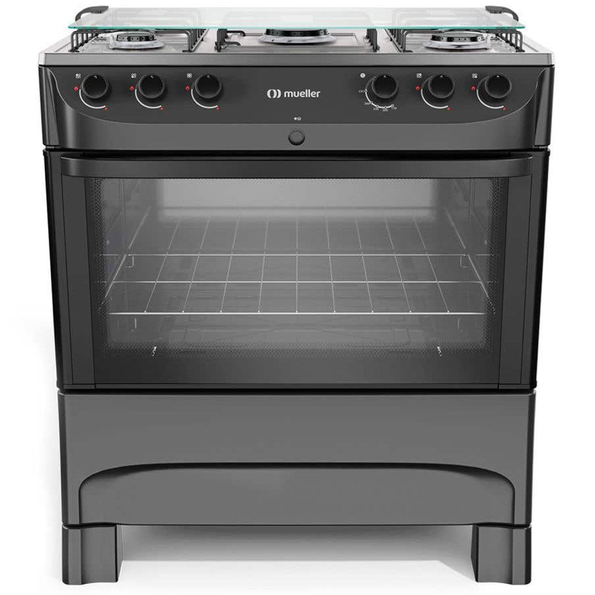 Fogão 5 Bocas Mueller Automático Preto Fosco MFI5BB