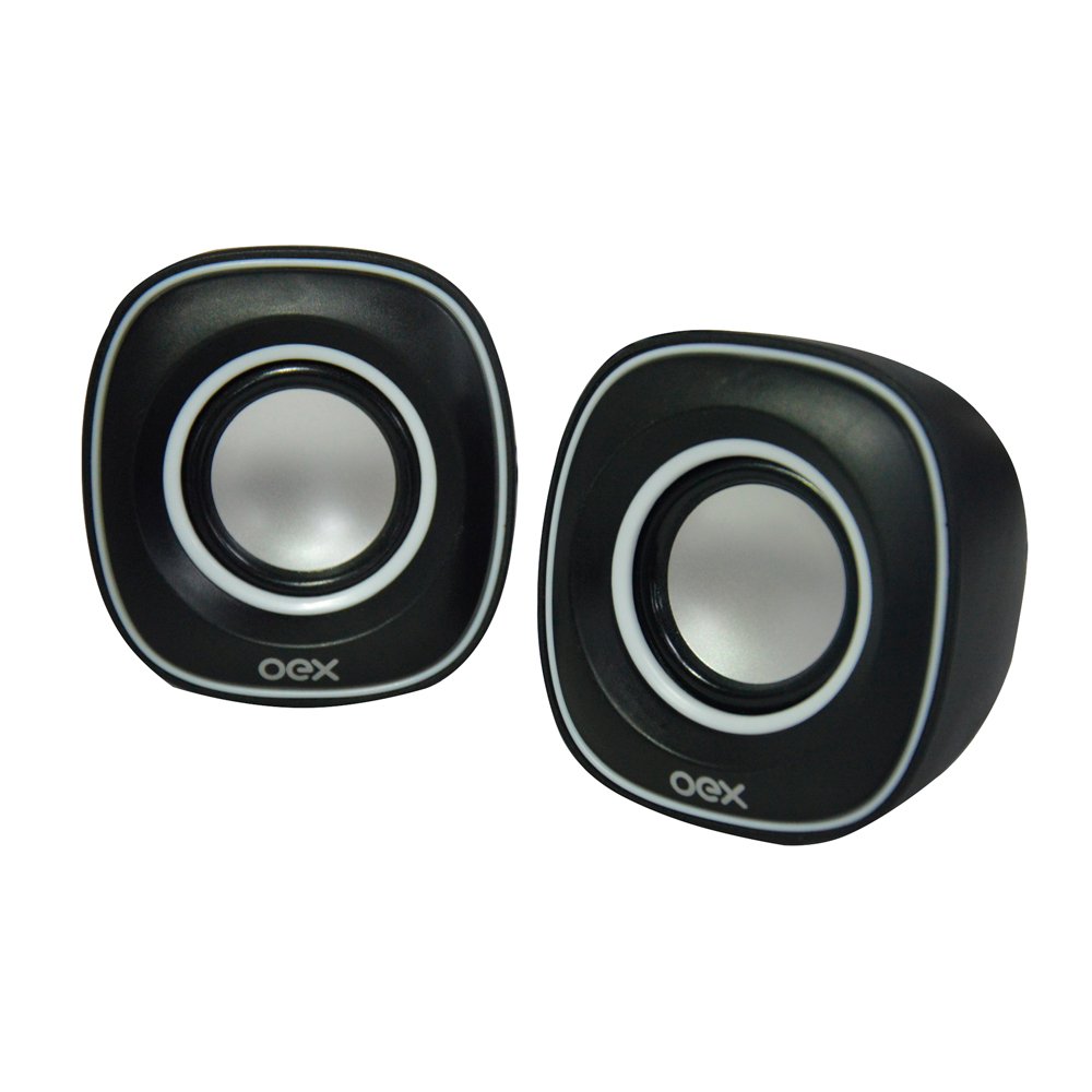 Caixa de Som para PC Round Preto e Branco OEX SK100