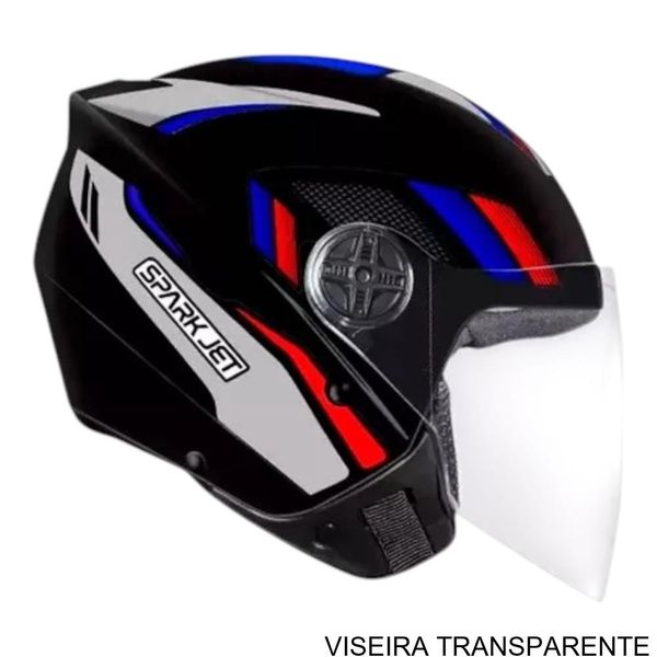 Capacete EBF Spark Jet Sting Preto E Prata 60 (MP)