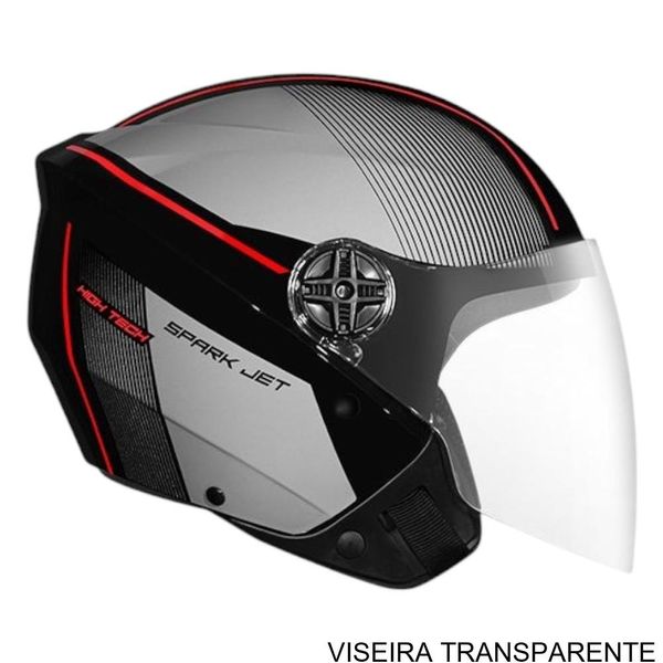 Capacete EBF Spark Jet Volt Preto E Vermelho 58 (MP)