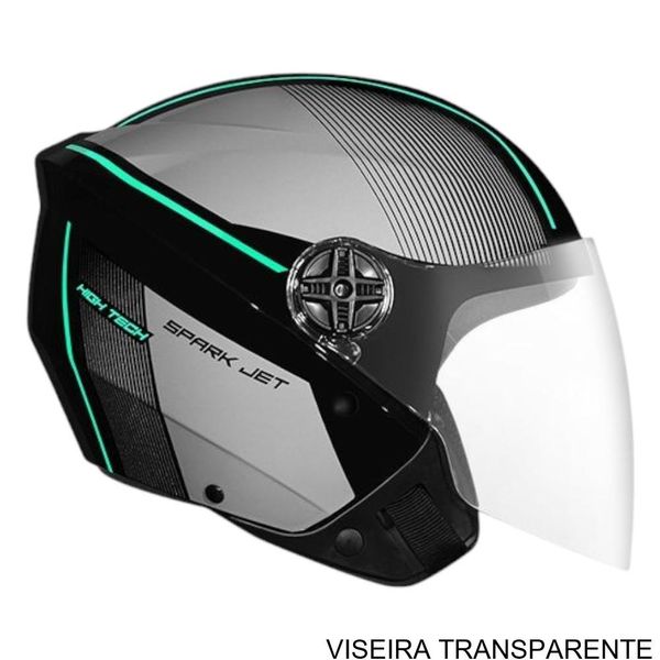 Capacete EBF Spark Jet Volt Preto E Tifany 58 (MP)