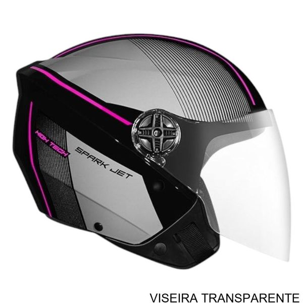 Capacete EBF Spark Jet Volt Preto E Rosa 58 (MP)