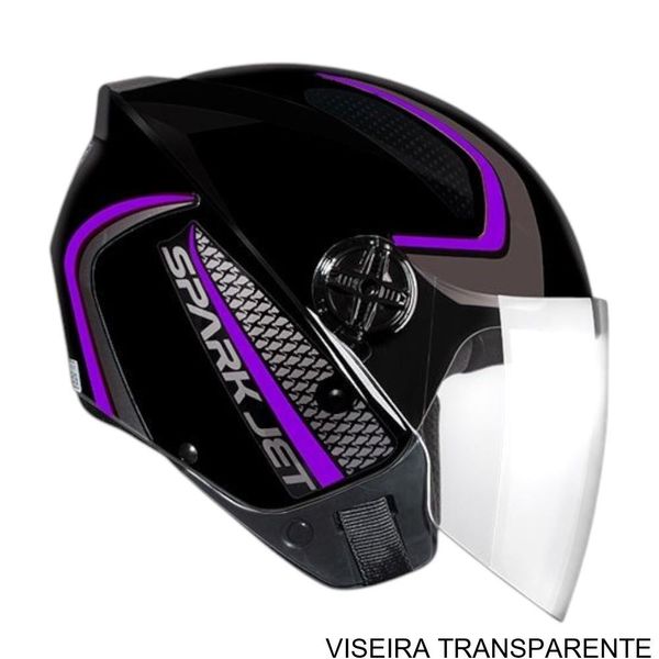 Capacete EBF Spark Jet Speed Preto E Lilás 60 (MP)
