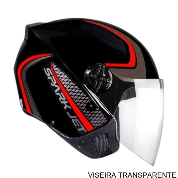 Capacete EBF Spark Jet Speed Preto E Vermelho 58 (MP)