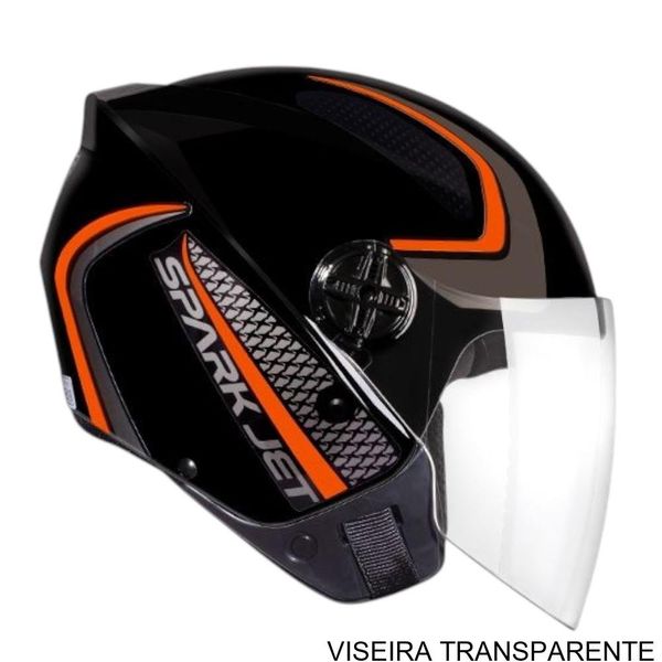 Capacete EBF Spark Jet Speed Preto E Laranja 58 (MP)