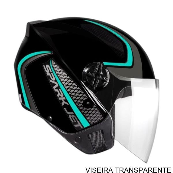 Capacete EBF Spark Jet Speed Preto E Tifany 58 (MP)