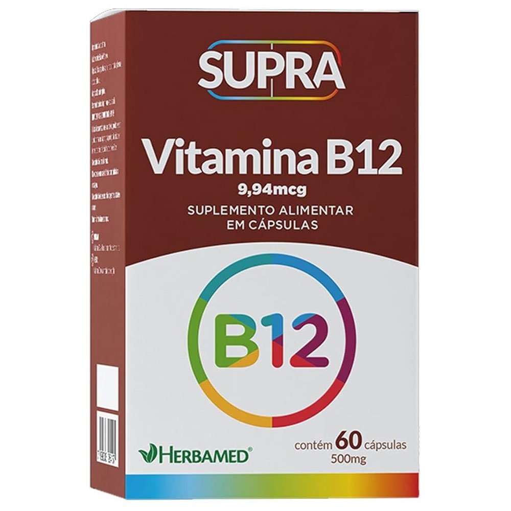 Supra Vitamina B12 500mg 60 Cápsulas Herbamed