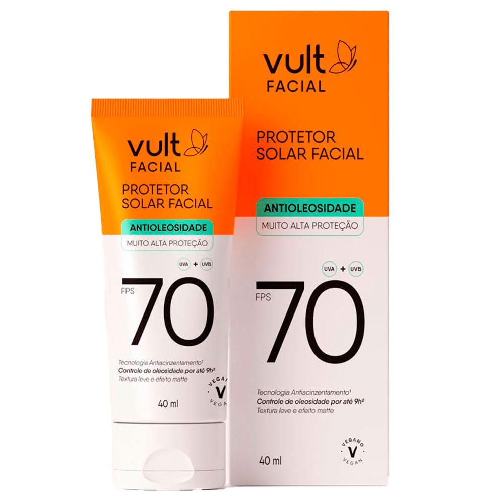 Protetor Solar Facial Vult Antioleosidade FPS70 40ml