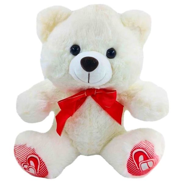 Pelúcia Urso Sentado Fizzy Branco 34cm FE7230 (MP)