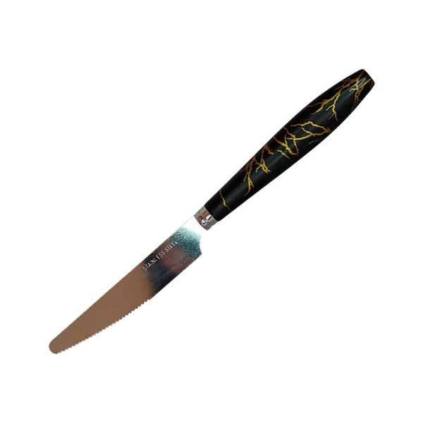Jogo De Facas De Mesa Artrin Inox 06 Peças Preto E Dourado (MP)