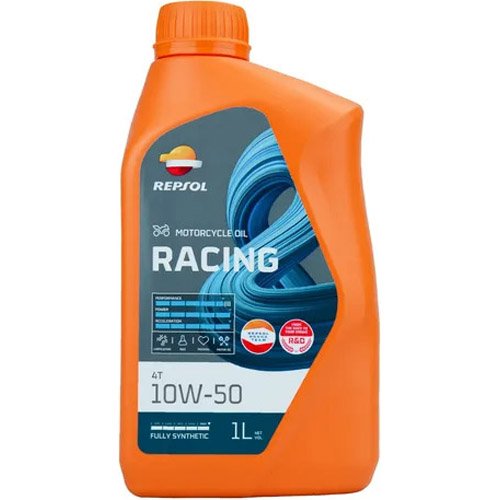 Óleo De Motor Repsol Para Moto 10W-50 Racing 4T Sintético 1L (MP)
