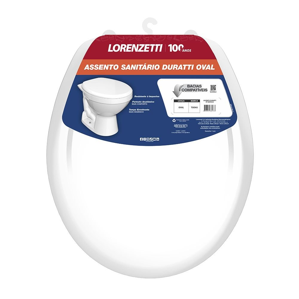 Assento Sanitário Universal Lorenzetti Envolvente Oval Duratti Branco (MP)