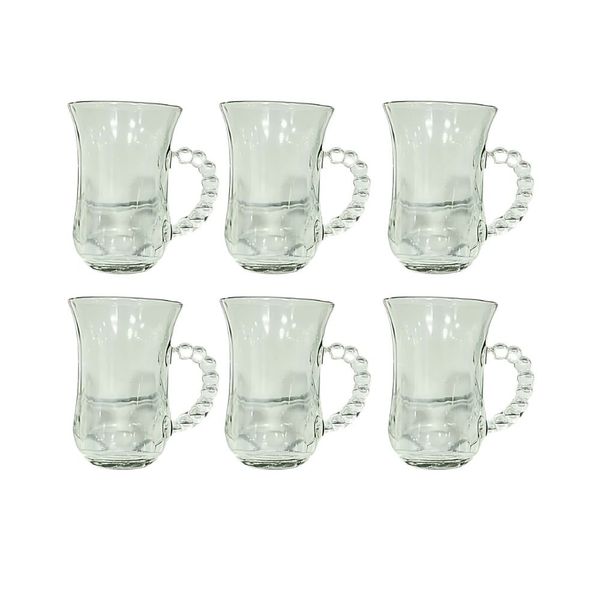 Jogo De Canecas 6 Peças Rayan 130ml Vidro RYGG042 (MP)