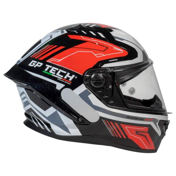 Capacete GP Tech Pilot Stream Branco Preto E Vermelho 58 (MP)