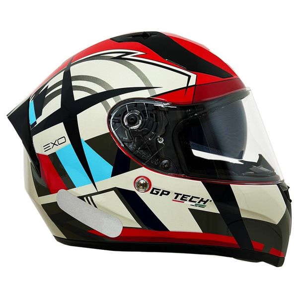 Capacete GP Tech V128 Exo Vermelho E Cinza 58 (MP)