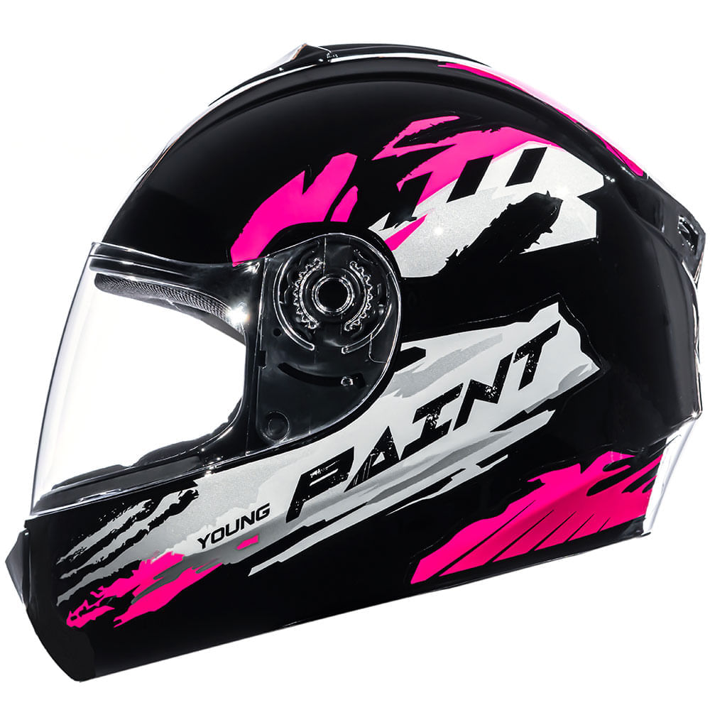 Capacete Fly Young HG Paint Preto e Pink 54