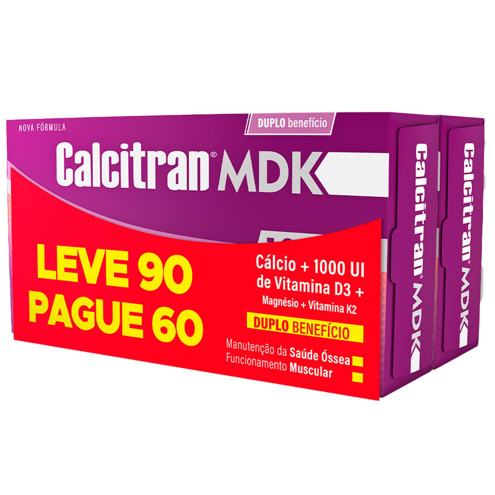 Calcitran Mdk 1.000UI 60 Comprimidos Revestidos Leve 90 Pague 60 FQM