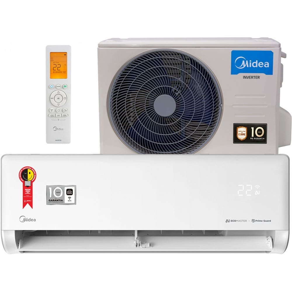 Ar-Condicionado Split 18000 BTUs Midea Inverter AI Ecomaster 42EZVCA18M5/38EZVCA18M5