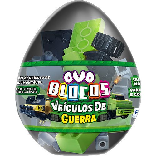Brinquedo Ovo Surpresa Fampar Veiculos Guerra Sortido