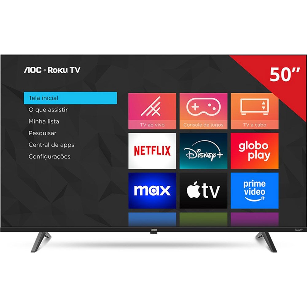 Smart TV 50" 4K AOC UHD Roku Preto 50U7045/78G