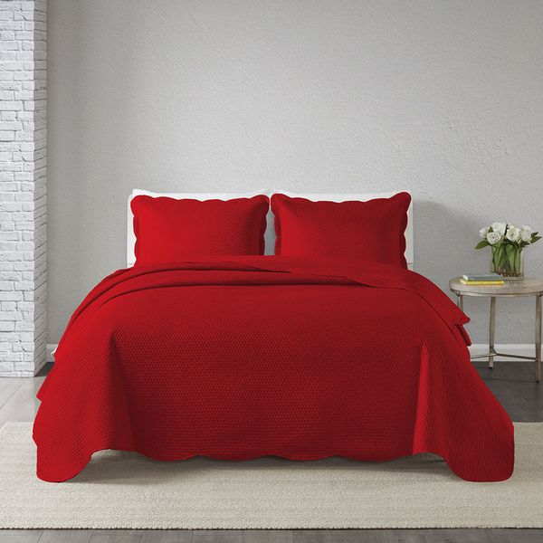Kit Colcha Casal 3 Peças Corttex Milão Vermelho (MP)