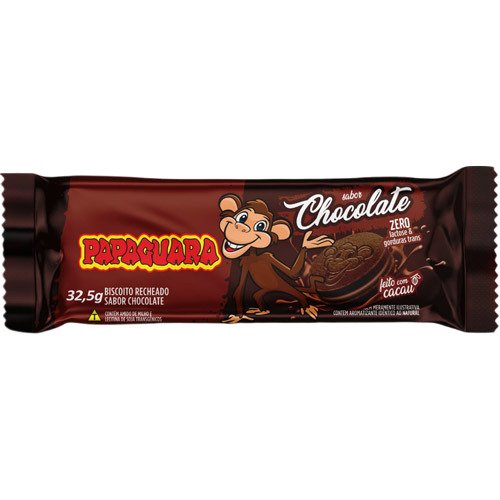 Biscoito Recheado Chocolate Papaguara 32g