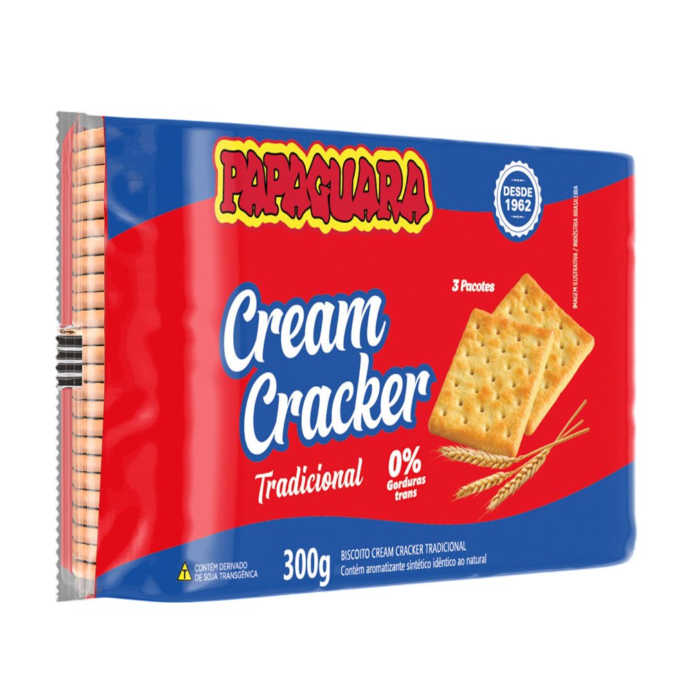 Biscoito Cream Cracker Papaguara 300g