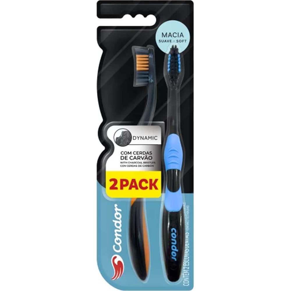 Escovas de Dente Condor Dynamic Black 2 Unidades