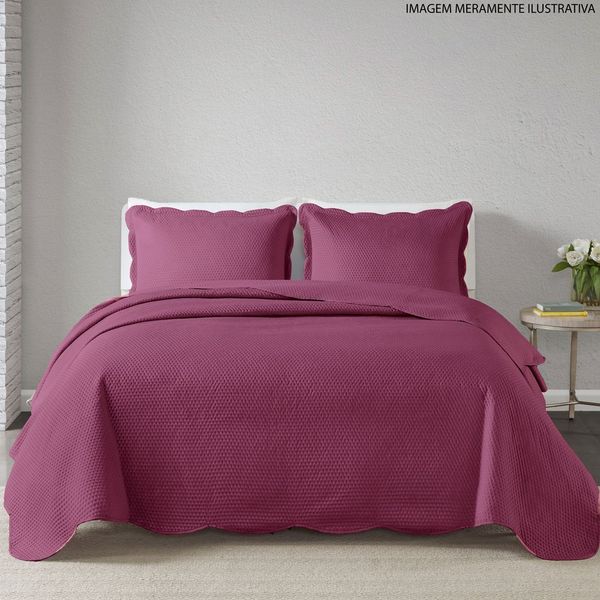 Kit Colcha Casal 3 Peças Corttex Milão Rosa Intenso (MP)