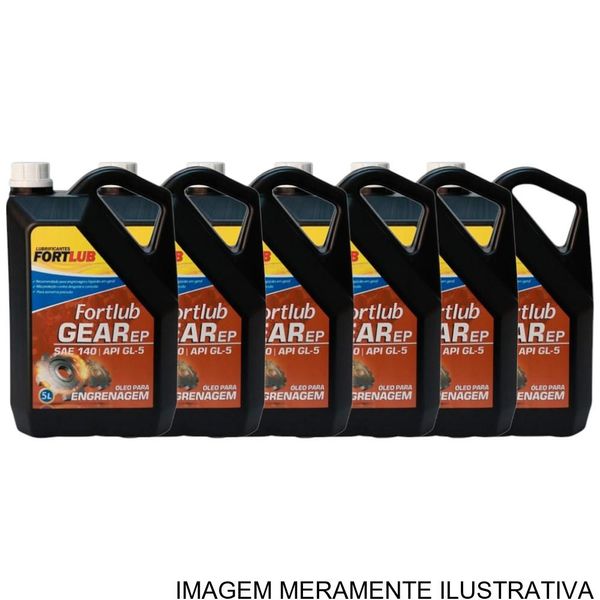 Óleo Lubrificante Fortlub Gear EP 140 GL-5 Caixa 04 Unidades 5 Litros (MP)