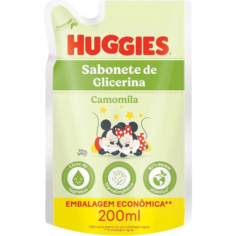Sabonete Líquido Glicerina Huggies Camomila Refil 200ml