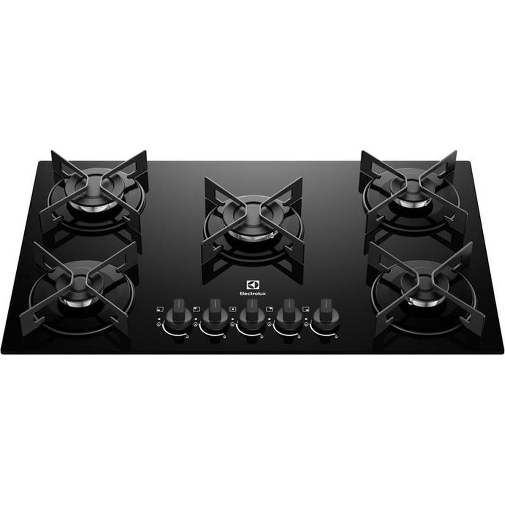 Cooktop 5 Bocas com Mesa de Vidro Electrolux Efficient KE5GR Preto