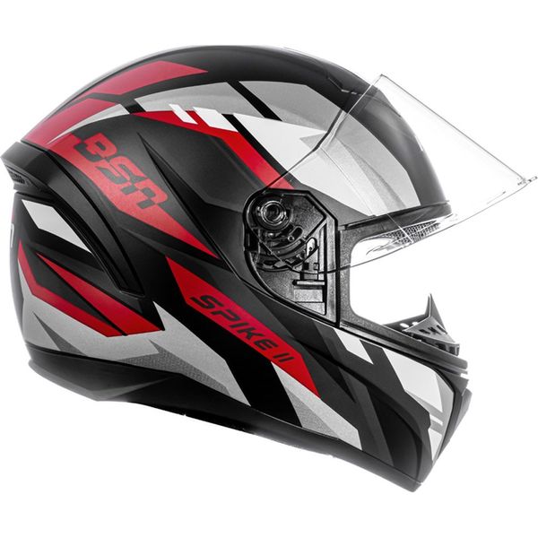 Capacete Spike Peels Ii Bsn Preto Fosco Vermelho 58